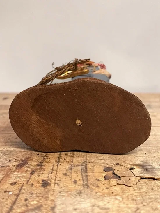 Vintage Wood Carved Goose Freestanding 12” Figure Duck W/Basket Statue Rare Find - Picture 12 of 16